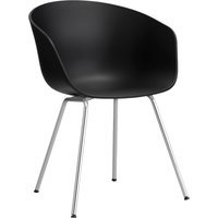 HAY About a Chair AAC 26 - black 2.0 - Verchroomd staal - Standaard glijders kunststof