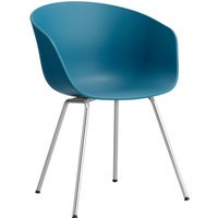 HAY About a Chair AAC 26 - azure blue 2.0 - Verchroomd staal - viltglijders