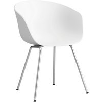HAY About a Chair AAC 26 - white 2.0 - Verchroomd staal - viltglijders