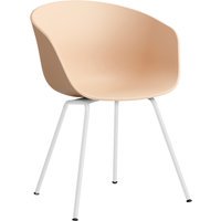 HAY About a Chair AAC 26 - pale peach 2.0 - gepoedercoat wit - Standaard glijders kunststof