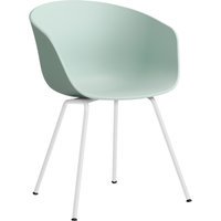 HAY About a Chair AAC 26 - dusty mint 2.0 - gepoedercoat wit - Standaard glijders kunststof