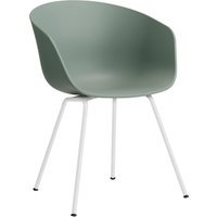 HAY About a Chair AAC 26 - fall green 2.0 - gepoedercoat wit - Standaard glijders kunststof