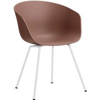 HAY About a Chair AAC 26 - soft brick 2.0 - gepoedercoat wit - Standaard glijders kunststof