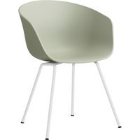HAY About a Chair AAC 26 - pastel green 2.0 - gepoedercoat wit - Standaard glijders kunststof