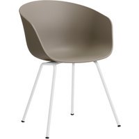 HAY About a Chair AAC 26 - khaki 2.0 - gepoedercoat wit - Standaard glijders kunststof