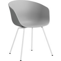 HAY About a Chair AAC 26 - concrete grey 2.0 - gepoedercoat wit - Standaard glijders kunststof