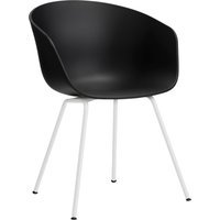 HAY About a Chair AAC 26 - black 2.0 - gepoedercoat wit - Standaard glijders kunststof
