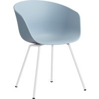 HAY About a Chair AAC 26 - slate blue 2.0 - gepoedercoat wit - viltglijders