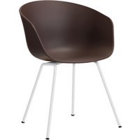 HAY About a Chair AAC 26 - raisin 2.0 - gepoedercoat wit - viltglijders