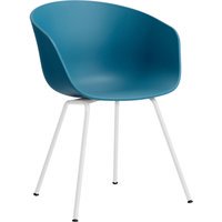 HAY About a Chair AAC 26 - azure blue 2.0 - gepoedercoat wit - viltglijders