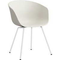 HAY About a Chair AAC 26 - melange cream 2.0 - gepoedercoat wit - viltglijders
