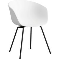 HAY About a Chair AAC 26 - white 2.0 - zwart - viltglijders