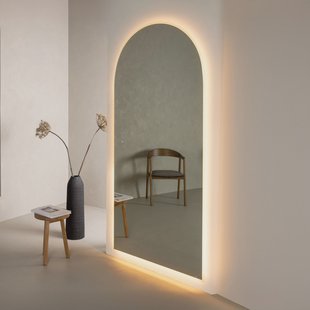 Nohr Gebogen Spiegel 'Daralyn' Met LED-verlichting, 210 x 100cm