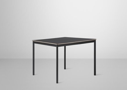 Muuto Base tafel - zwart linoleum - zwart - multiplexrand - S