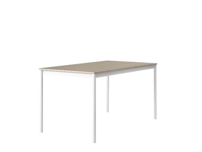 Muuto Base tafel - eikenfineer - wit - multiplexrand - L