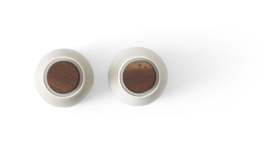 Audo Bottle Grinder Classic molenset - deksel walnoot - geglazuurd keramiek/zand