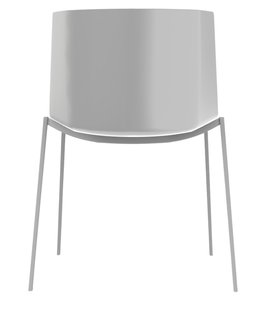 MDF Italia AÏKU stoel met 4-poots taps toelopend onderstel - wit - F063