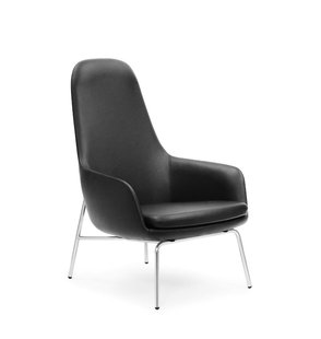 Normann Copenhagen Era fauteuil hoog met stalen frame - Chroom/ Tango leer 41599