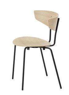 Ferm Living Herman stoel - zwart - Eiken wit geolied