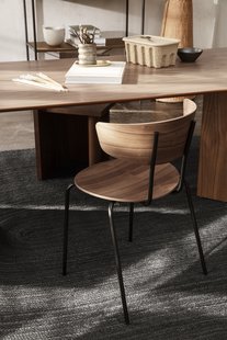 Ferm Living Herman stoel - zwart - Walnoot