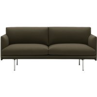 Muuto Outline 2-zitsbank - Devina 984 - gepolijst aluminium