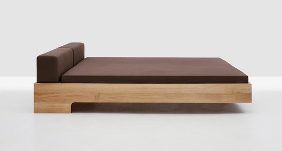 Zeitraum Doze bed - Eiken - Canvas - grijs - 180 x 200 cm