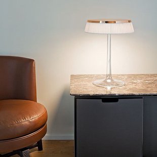 Flos Bon Jour tafellamp - stof - chroom mat