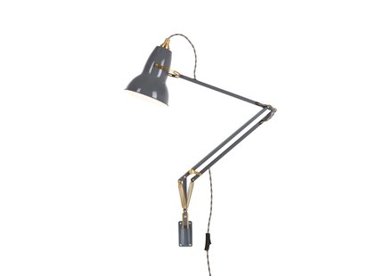 Anglepoise Original 1227™ Brass bureaulamp - olifantengrijs - Ked - met muurbeugel