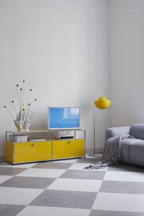 USM Haller USM Inos Box - lichtgrijs - met deksel/dienblad - S hoog