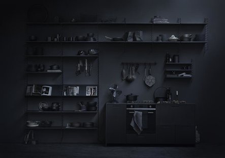 String Furniture Rek wandladder - 50 x 30 cm - set van 2 - zwart