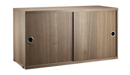 String Furniture Kast met schuifdeuren - Diepte 30 cm - Notenhout