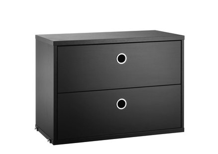 String Furniture Ladeblok - Essen zwart gebeitst - 58 x 42 x 30 cm