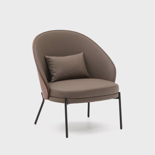 Kave Home Fauteuil 'Eamy' Lederlook, kleur Bruin