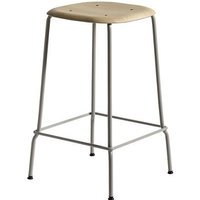 HAY Soft Edge 30 Bar Stool - 65 cm - lichtgrijs - eiken mat gelakt