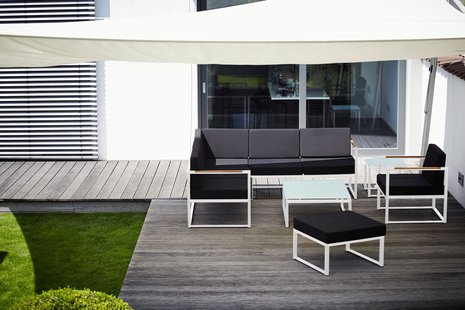 Jan Kurtz Lux Lounge armleunstoel - zwart - wit