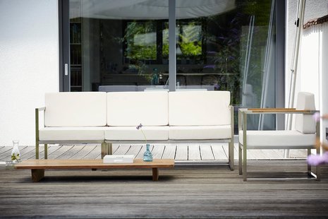 Jan Kurtz Lux Lounge armleunstoel - taupe - wit