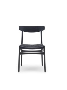 Carl Hansen & Søn CH23 stoel - gelakt zwart - Vlecht zwart