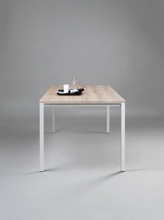 Janua S 600 houten tafel - gepoedercoat zwart - Eiken wit gepigmenteerd - 160 x 100 cm