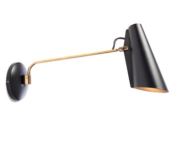 Northern Birdy wandlamp - Swing - zwart/messing