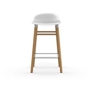 Normann Copenhagen Form barkruk met houten frame en metalen steun - wit - eiken - 65 cm