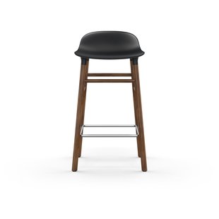 Normann Copenhagen Form barkruk met houten frame en metalen steun - 65 cm - notenhout - zwart