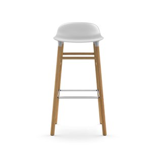 Normann Copenhagen Form barkruk met houten frame en metalen steun - 75 cm - eiken - wit