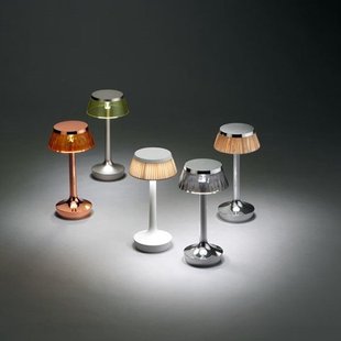 Flos Bon Jour Unplugged tafellamp - fumée - chroom