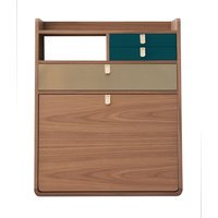 Harto Gaston wandsecretaire  - petrol/messing - Notenhout - 60 cm