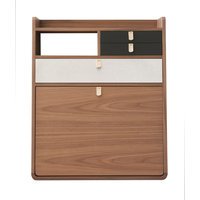 Harto Gaston wandsecretaire  - leigrijs/lichtgrijs - Notenhout - 60 cm