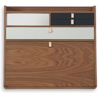 Harto Gaston wandsecretaire  - leigrijs/lichtgrijs - Notenhout - 80 cm