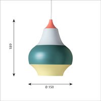 Louis Poulsen Cirque hanglamp - Meerkleurig - M - Koperkleurig bovenstuk - rood bovenstuk - meerkleurig - S