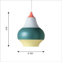 Louis Poulsen Cirque hanglamp - Meerkleurig - M - Koperkleurig bovenstuk - rood bovenstuk - meerkleurig - L