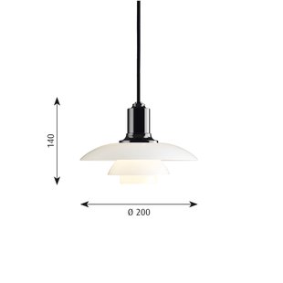 Louis Poulsen PH 2/1 Hanglamp - zwart gemetalliseerd