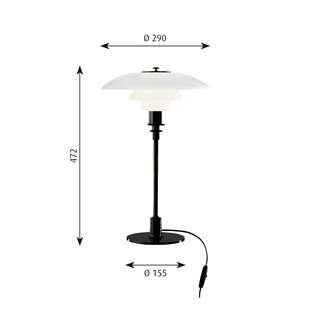 Louis Poulsen PH 3/2 tafellamp - zwart gemetalliseerd